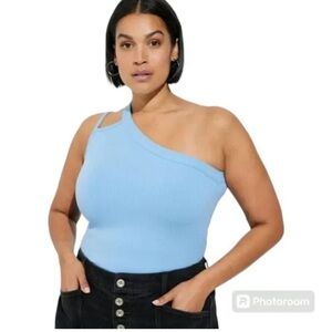 Torrid Ribbed One Shoulder Cut Out Summer Top